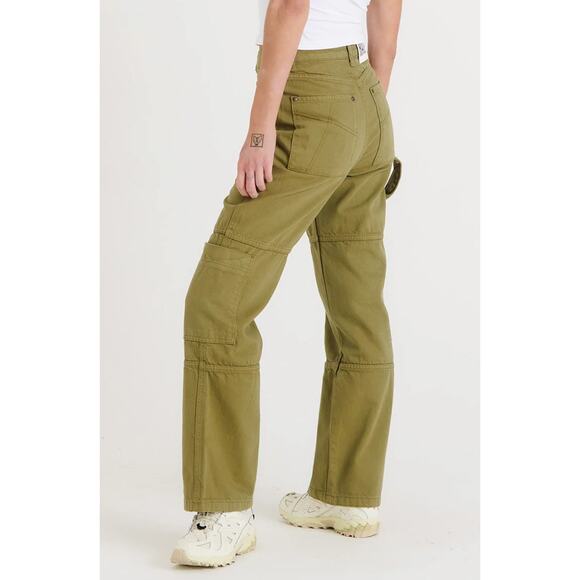 Ragged Priest Combat Jeans Green Khaki Denim High Rise Organic Cotton Cargo 28 - Picture 3 of 16